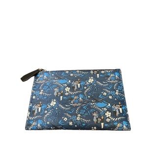 Michael Kors Collection. Bancoft Tropical Welcome print- Leather clutch pouch.